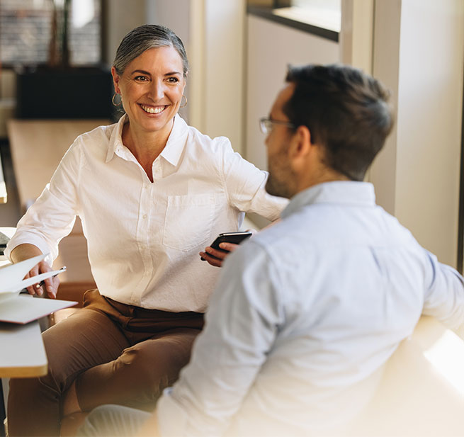 Interview auf einer B&uuml;rocouch